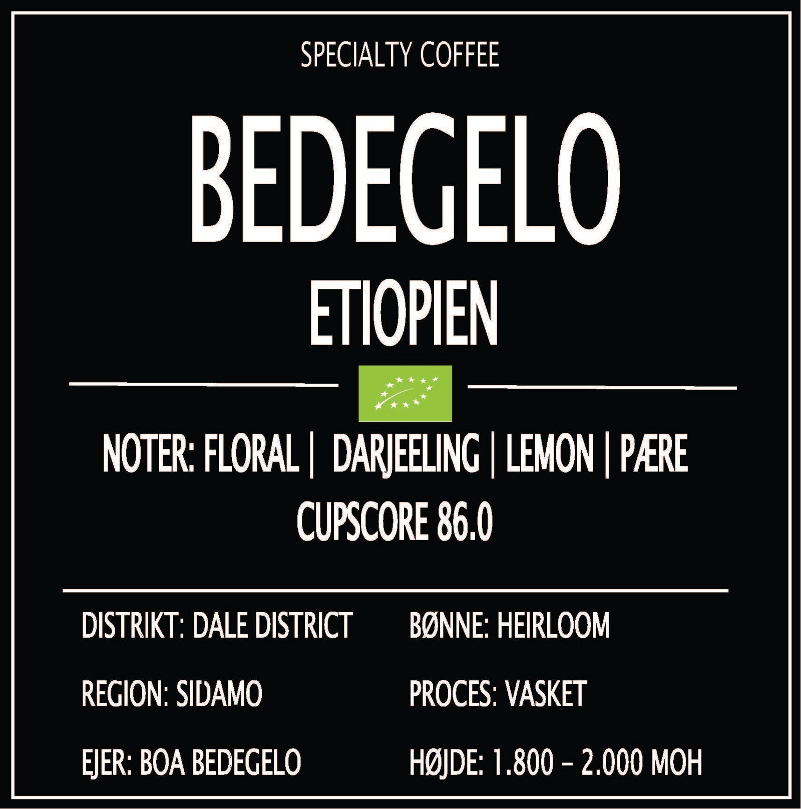 BEDEGELO ØKOLOGISK, ETIOPIEN 250 G