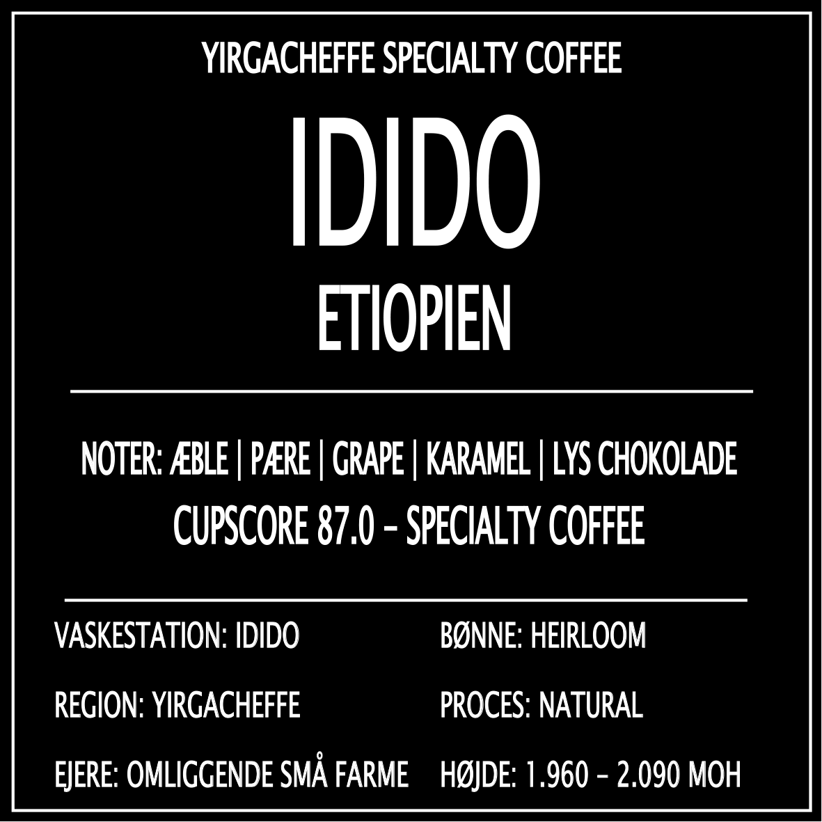 IDIDO YIRGACHEFFE, ETIOPIEN - 250 G