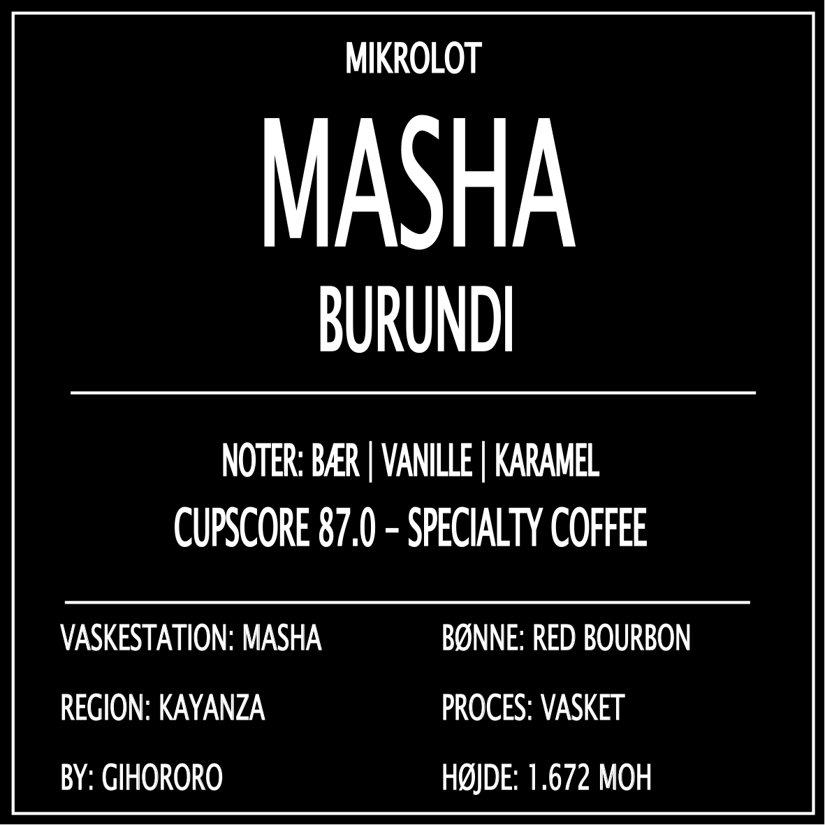 MASHA, BURUNDI - 250 G