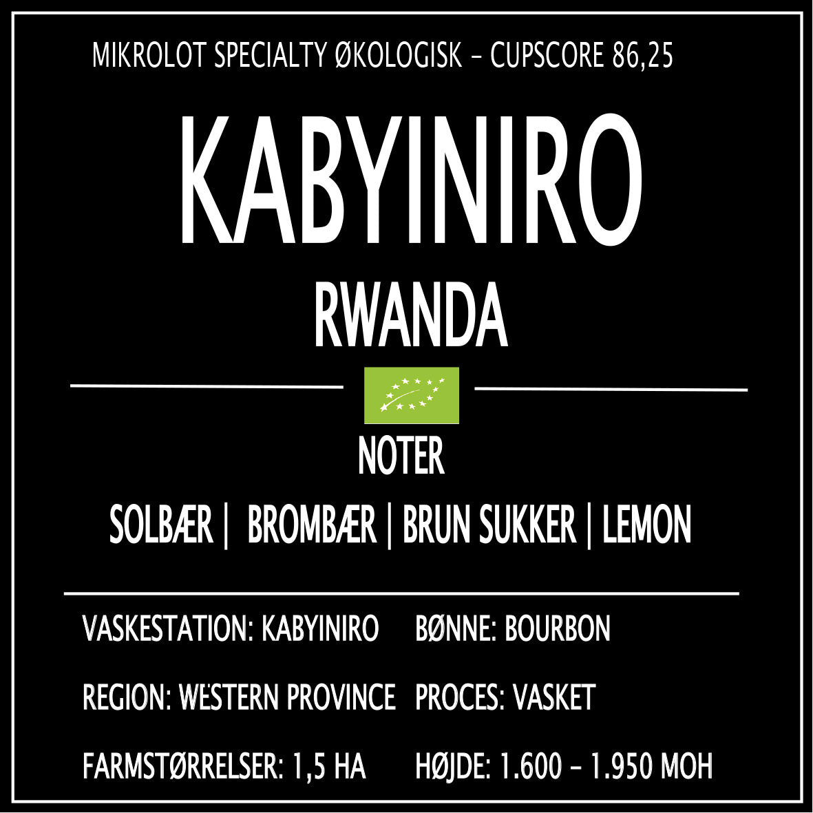 KABYINIRO, RWANDA ØKO - 250 G